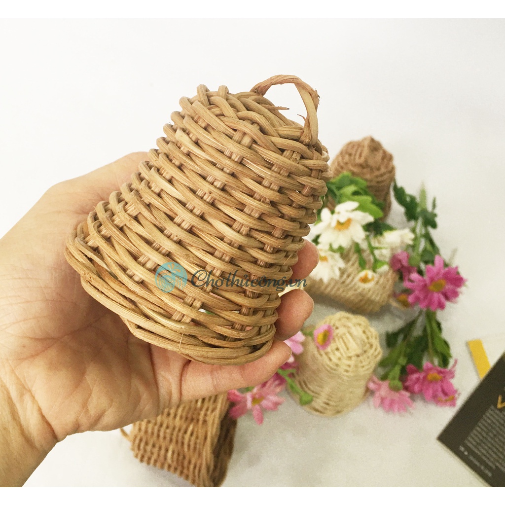 Quả chuông bằng mây tự nhiên decor, trang trí cây thông Noel  - làm đồ chơi handmade cho bé