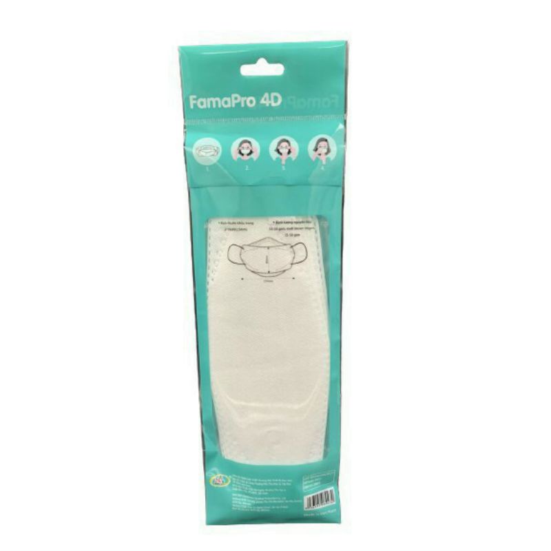 KHẨU TRANG FAMAPRO 4D 5 CÁI 1 BỌC MÀU TRẮNG | BigBuy360 - bigbuy360.vn