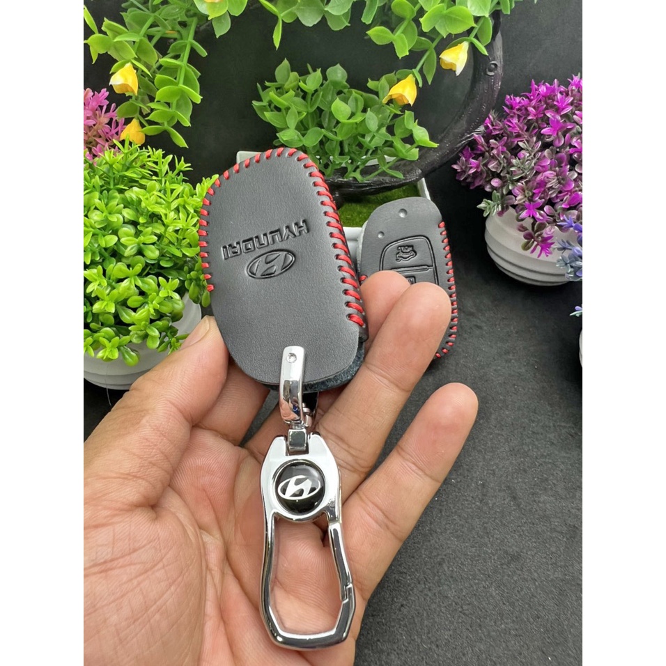 Bao Da Bò bọc chìa khóa xe HUYNDAI I10,Tucson,Elantra bản thông minh