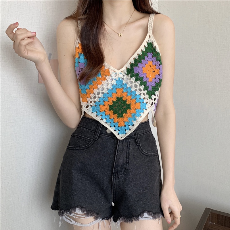 Áo Hai Dây In Họa Tiết Phong Cách Bohemian Cổ Điển Thời Trang Du Lịch Cho Nữ