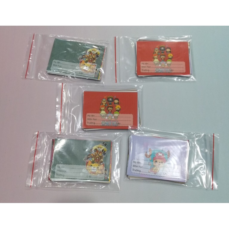 nhãn vở chopper one piece NV25 hoạt hình set 16 chiếc có keo dán sẵn