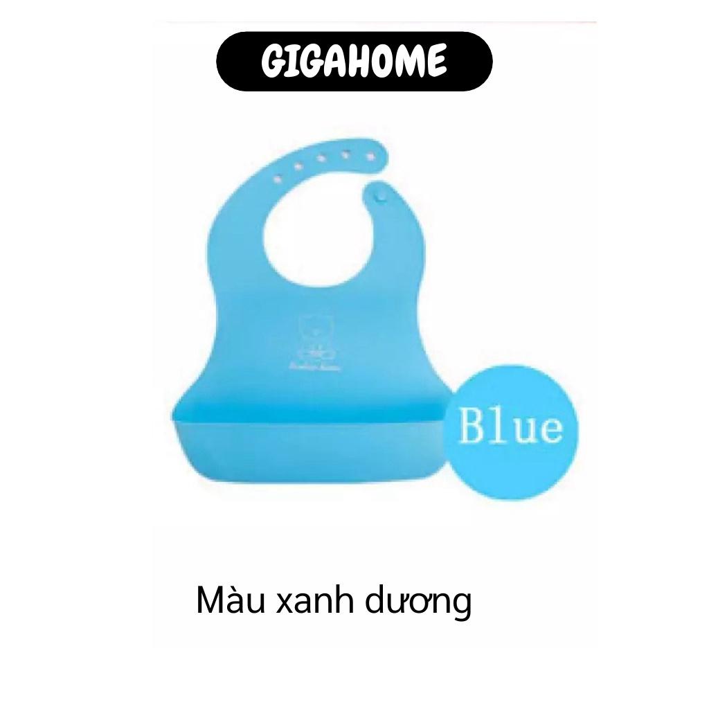 Yếm Ăn Dặm GIGAHOME Yếm Nhựa Có Máng Chống Rớt Đồ Ăn Xuống Đất. Có Nút Gài Điều Chỉnh 4969