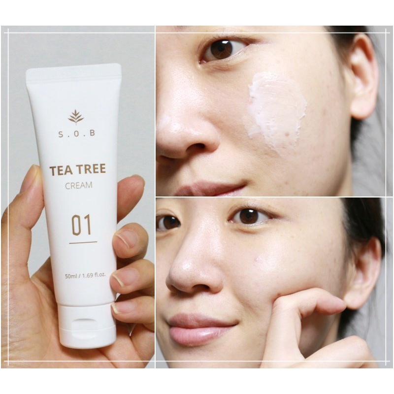 Kem dưỡng dịu da mụn S.O.B Tea Tree Cream 50ml