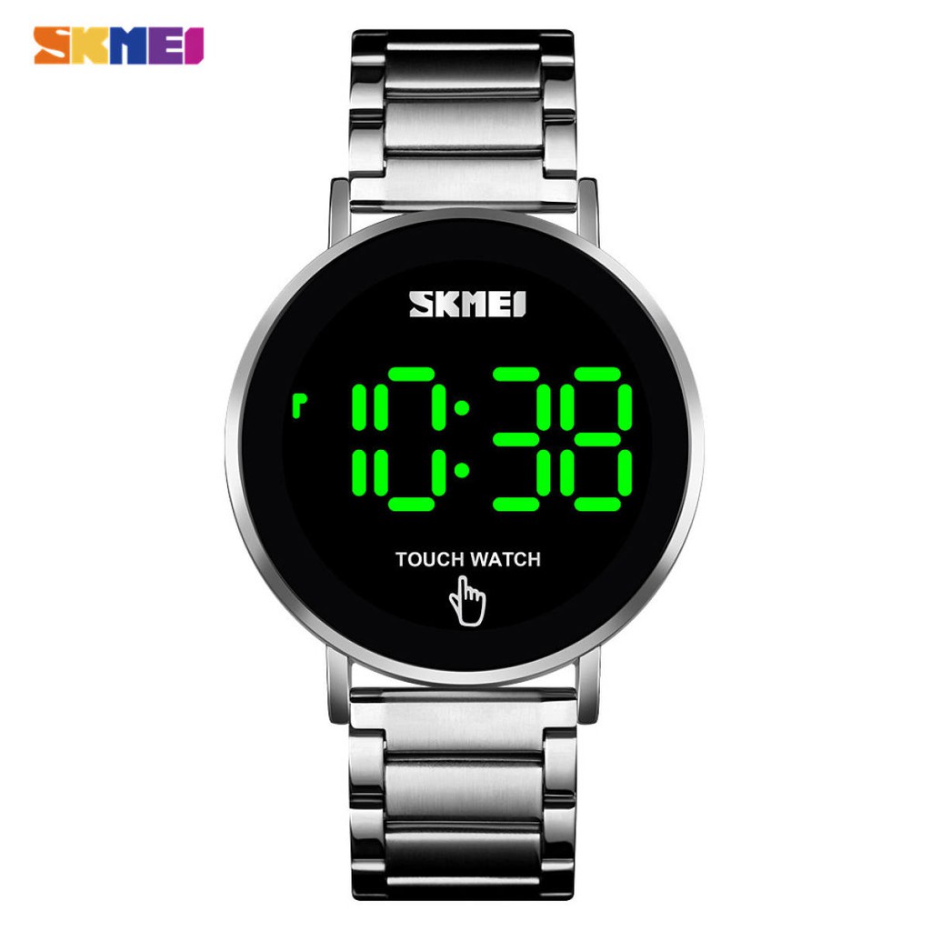 Đồng Hồ Kỹ Thuật Số SKMEI 1550 Có Màn Hình LED Chạm Cảm Ứng Chống Thấm Nước Phối Dây Đeo Bằng Thép Không Gỉ