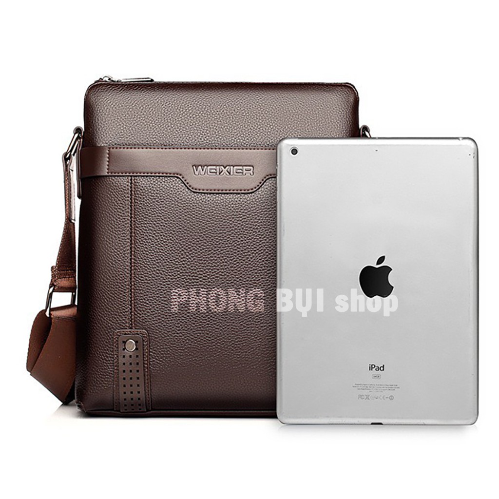 Túi Xách Da Nam Size To Đeo Chéo Đi Học Đựng Sách Vở Ipad, Ngăn Rộng Rãi, Túi Đeo Chéo Nam