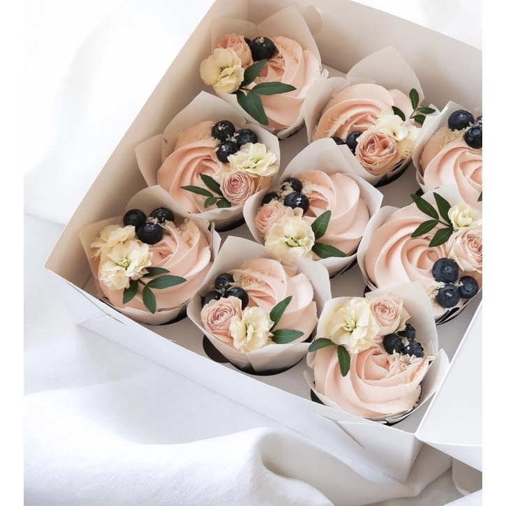 Bộ 50 cup giấy Tulip đựng bánh cupcake decor tiệc bánh