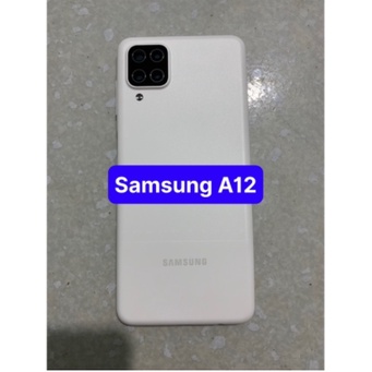 Bộ vỏ samsung A12 -zin (gồm sườn,lưng,nút bấn,kính cam)