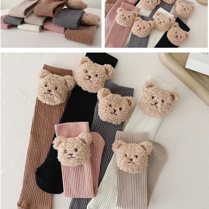 Vớ Cotton Cổ Cao Thời Trang Hàn Quốc Dành Cho Bé Gái