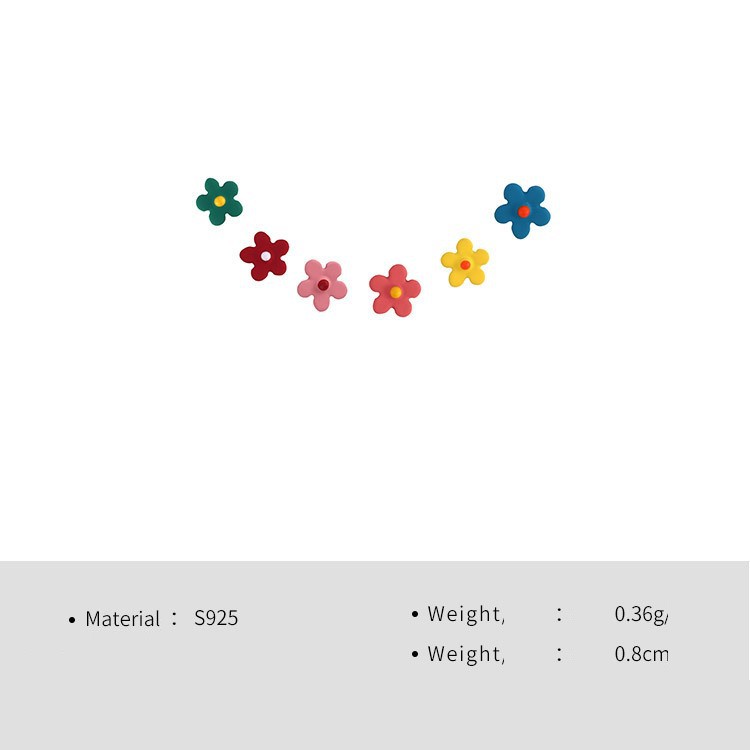 Khuyên Tai Bạc 925 Thiết Kế Hình Bông Hoa Thời Trang Nữ Dễ Thương