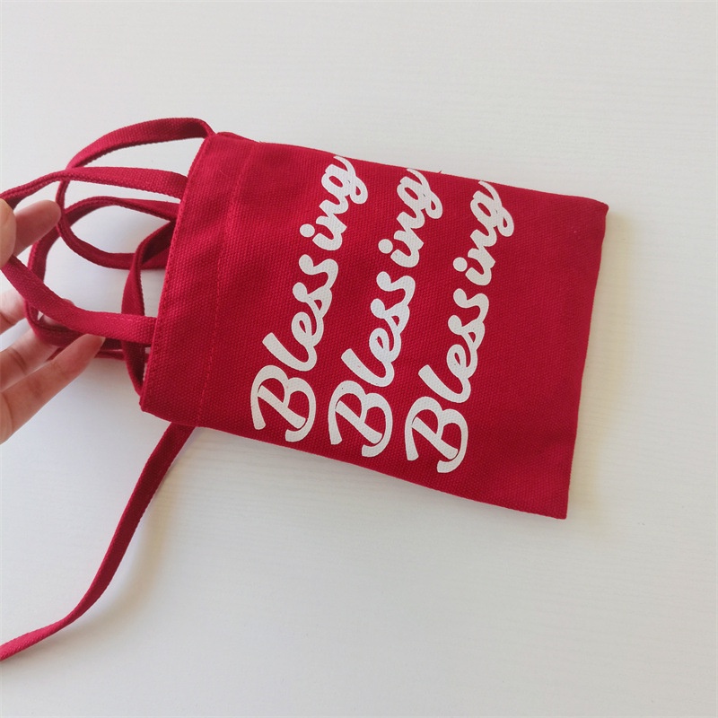 Túi Xách Đeo Vai Vải Bạt In Chữ Thời Trang Hàn Quốc Đáng Yêu Dành Cho Trẻ