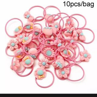 Set 10 thun buộc tóc hoa quả bé gái