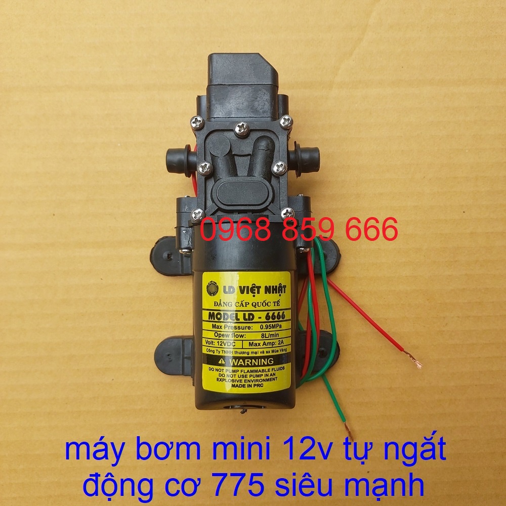 Bộ máy bơm tăng áp mini 12v kèm nguồn 12V-5A + khớp nối ra ống 8mm