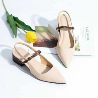Giày cao gót bít mũi cao 3cm big size 32 33 34 40 41 42 43