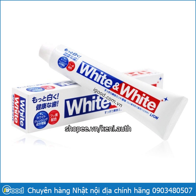 Kem đánh răng White & White Nhật Lion 150g