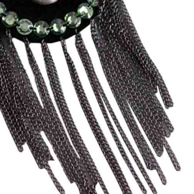 Bùa Hộ Mệnh Đầu Lâu Bằng Hợp Kim Đính Đá Phối Tua Rua Đeo Vai Hóa Trang Halloween Cho Nam Và Nữ