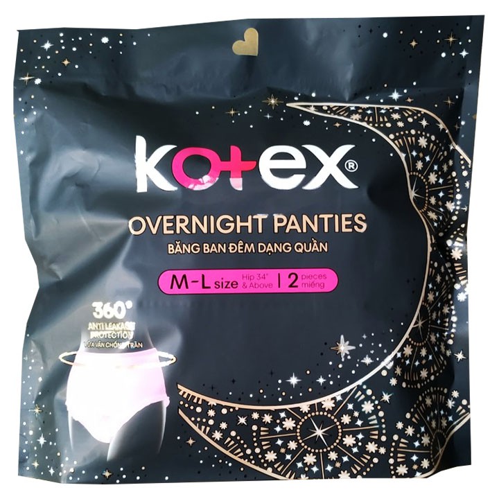 BVS KOTEX BAN ĐÊM DẠNG QUẦN KHÔ THOÁNG - GÓI 2 MIẾNG