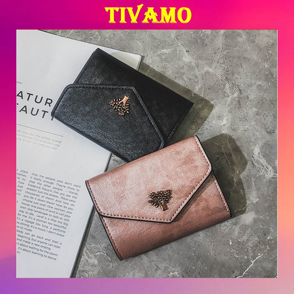 Bóp ví tiền nữ cầm tay mini siêu đẹp khóa cây V16