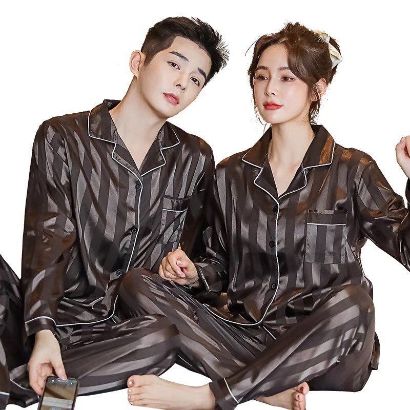 Đồ ngủ mặc nhà màu trơn cho nam và nữ chất siêu đẹp - Pyjama couple nam nữ