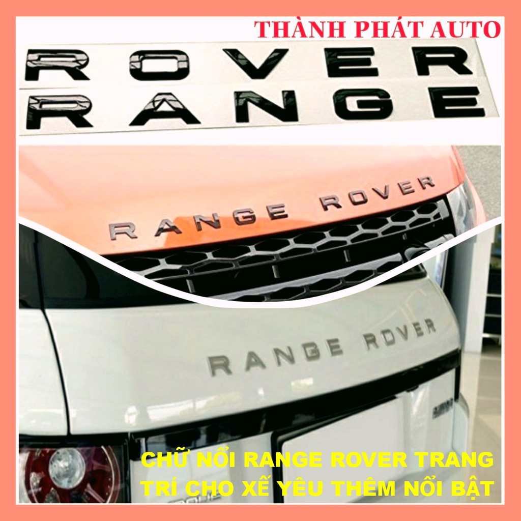 Tem Logo Chữ Nổi RANGE ROVER Dán Tráng Trí Ô Tô Xe Hơi