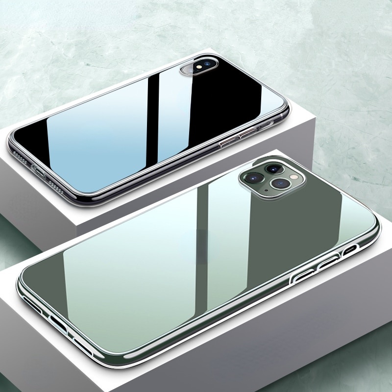 Ốp điện thoại trong suốt siêu mỏng cho iPhone 11 12 pro max xs x xr 6 6s 7 8 plus se 2