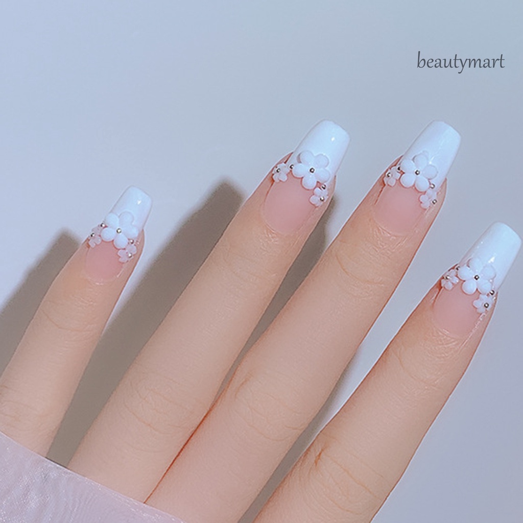[Hàng mới về] Hoa năm cánh màu trắng nhỏ trang trí móng tay  xinh xắn DIY