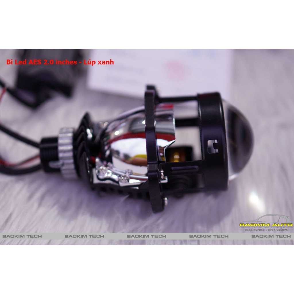 Bi LED AES 2.0 inches đuôi ren vặn, Mẫu mới nhất - Lúp xanh tím - Tặng chụp xi chính hãng