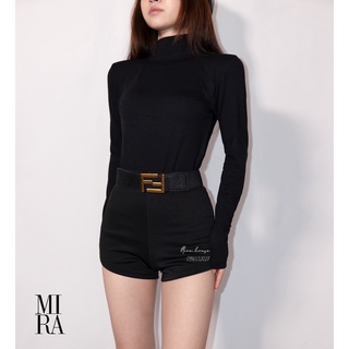 Áo cổ lọ nữ tay dài ôm body vải thun cổ cao 5p