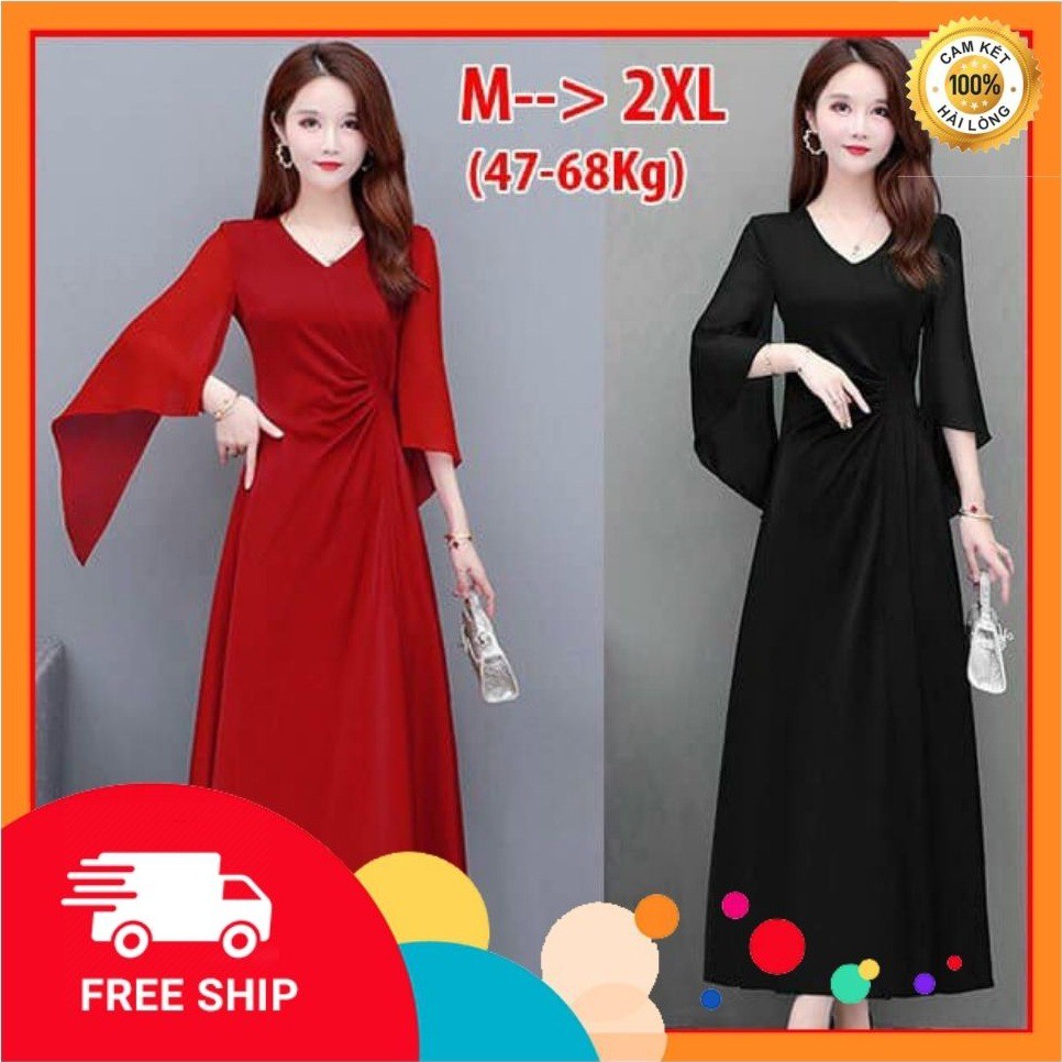 Đầm xòe tay cánh tiên phối eo cách điệu