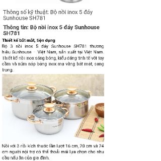 Bộ nồi inox supor 5 đáy