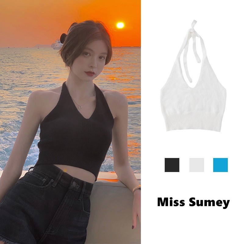 Áo croptop hai dây phong cách quyến rũ thời trang mùa hè dành cho nữ