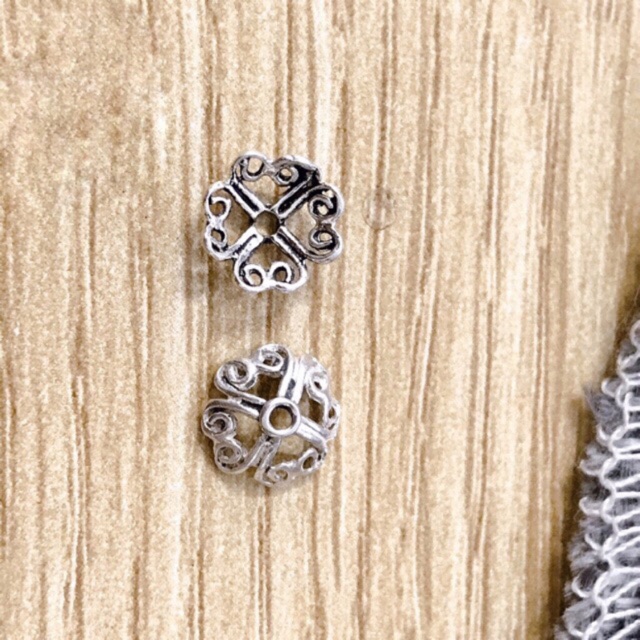 [S925] Charm bạc ốp hoa Loại dầy 8mm - MH018