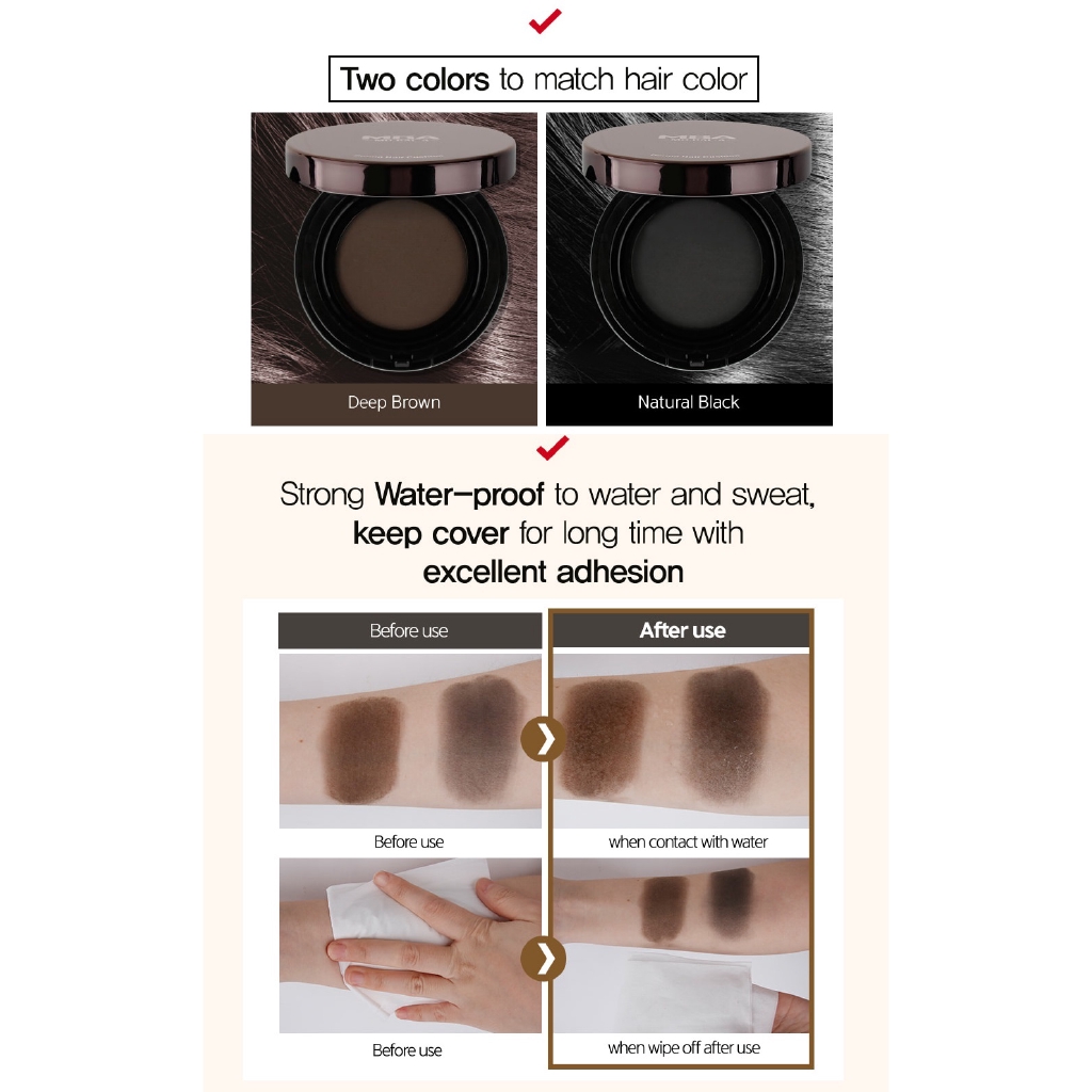 Phấn nước dưỡng tóc DAYCELL Mo Bal A Derma màu đen tự nhiên / màu nâu sẫm 15g