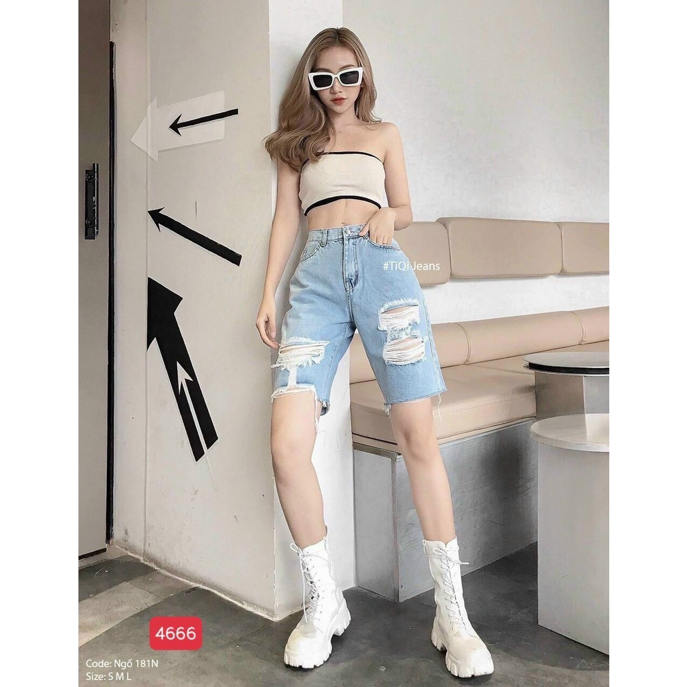 Quần short jean ngố nữ cao cấp, chất liệu denim dễ thương, tôn dáng TUẤN KIỆT Store 8888 Q22