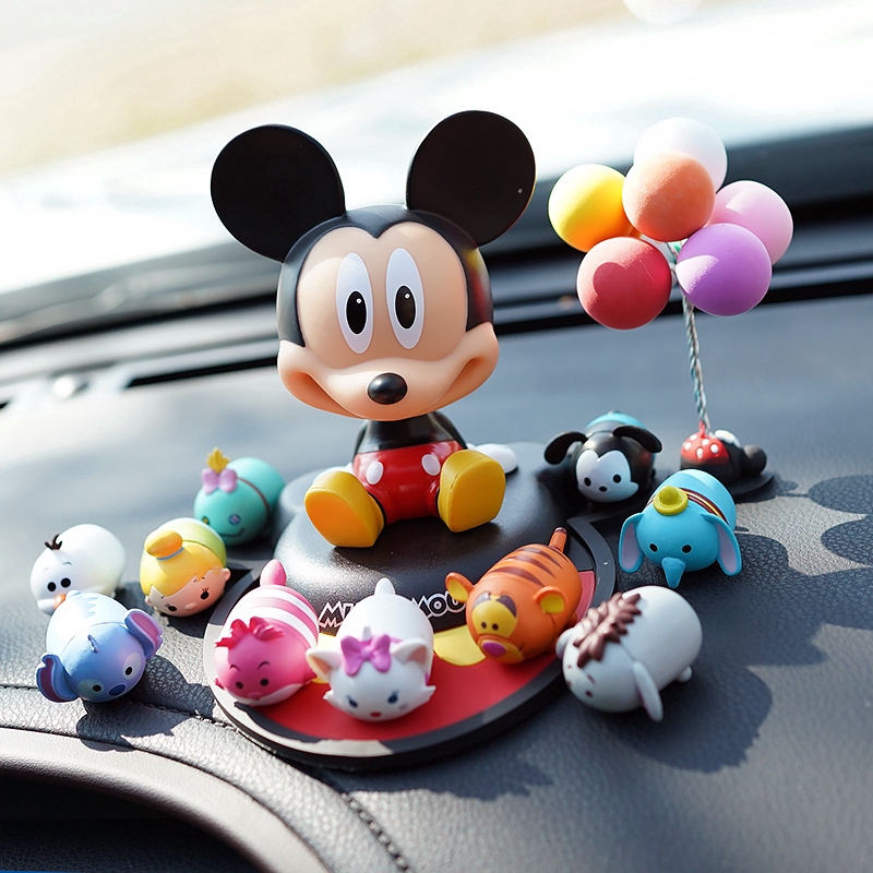Mô Hình Chuột Mickey Minnie Lắc Đầu Trang Trí Bảng Điều Khiển Xe Hơi