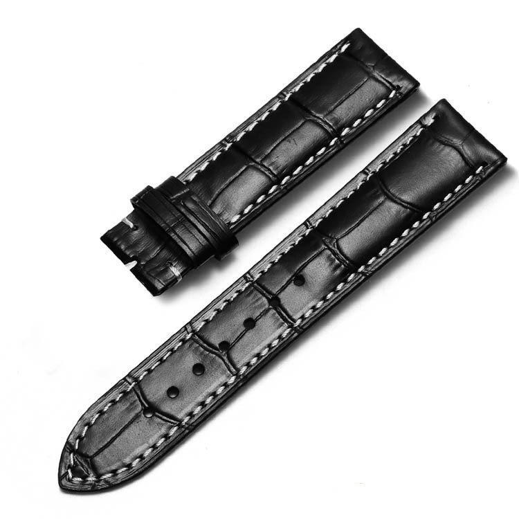 Dây da đồng hồ L68 da bò thật 2 lớp khóa cài kim loại thép không gỉ