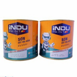Sơn Indu sắt mạ kẽm màu nâu cafe, nhũ đồng, nhũ vàng 800ml - KO BONG CHÓC
