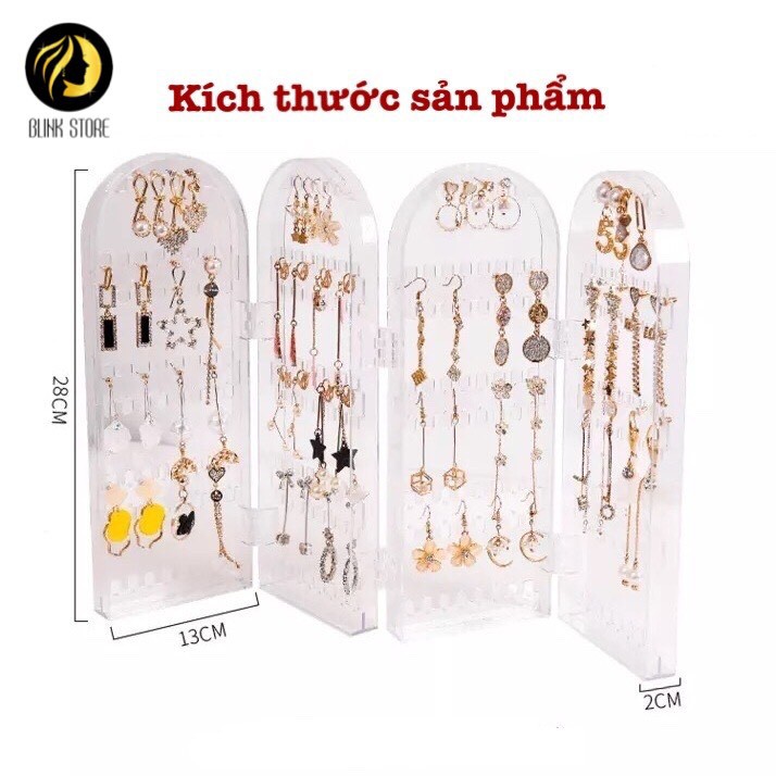 [ KỆ 4 CÁNH] Kệ, giá treo bông tai 4 cánh phong cách Hàn Quốc sang trọng giúp cho bạn cất giữ và tiện lợi khi lấy đồ