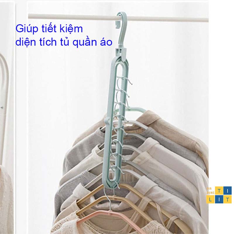 Móc Treo Quần Áo Bằng Nhựa Đa Năng 9 Lỗ - siêu bền, siêu tiết kiệm diện tích, dễ sử dụng [MÓC 9 LỖ]