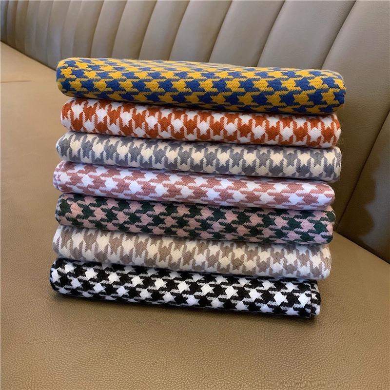 ∋㍿◇Khăn Choàng Cổ Mùa Thu Đông Họa Tiết Caro Trắng Đen Dáng Dài Phong Cách Âu Mỹ Cho Nữ | BigBuy360 - bigbuy360.vn