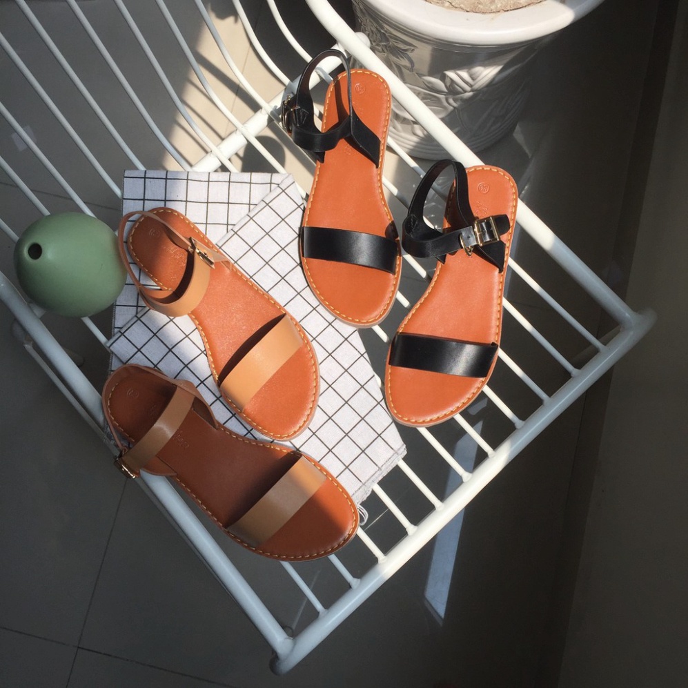 Giày sandal HuuCuong bảng ngang MPH Shoes - giày sandal nữ thời trang-sandal cao cấp- đen