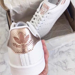 Giày stan smith gót vàng hồng