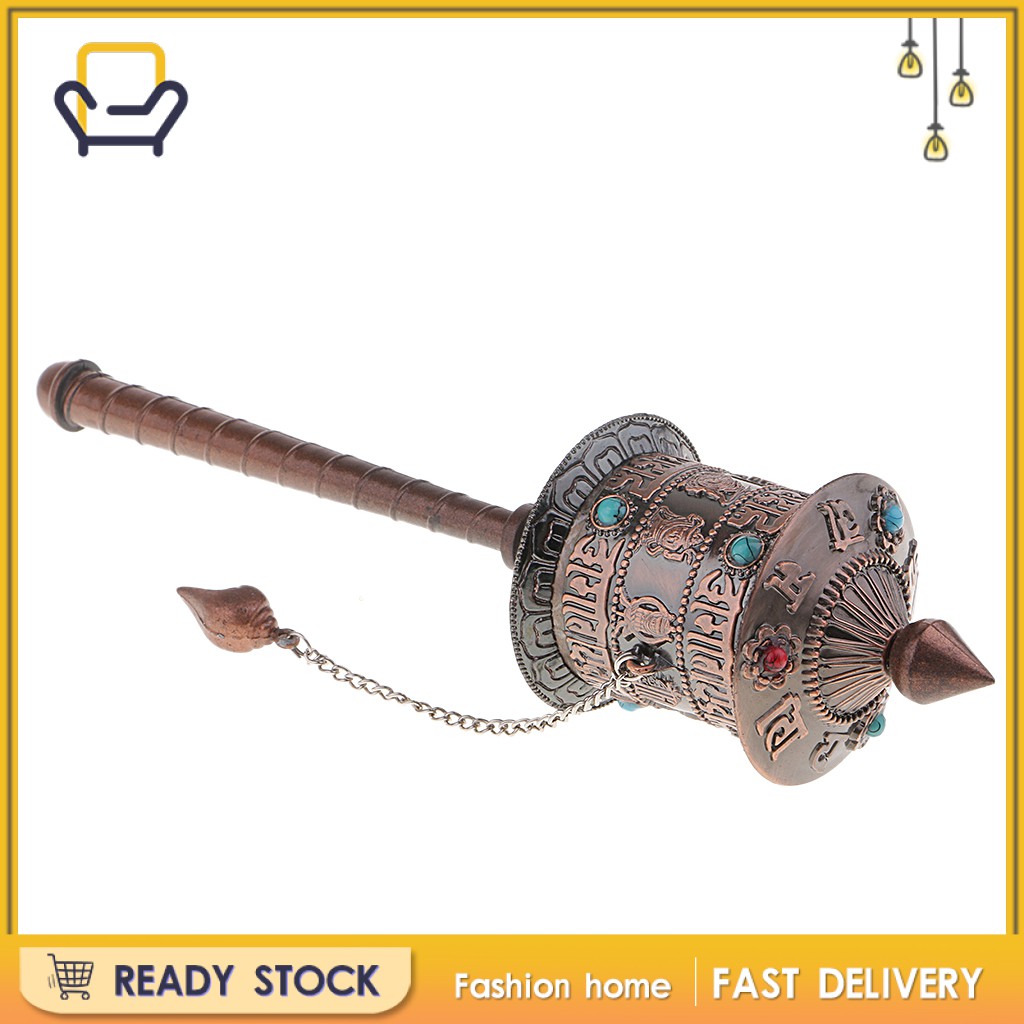Bánh Xe Xoay Cầu Nguyện Phật Giáo Tây Tạng 21cm Happi2ness Thời Trang