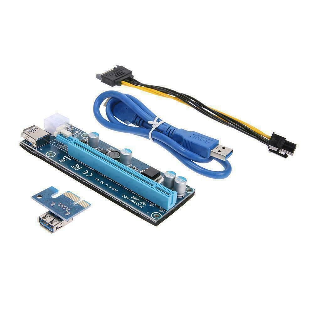 Dây Cáp Thẻ Mở Rộng Pci-e Pci Express Riser 1x 4x 8x 16x Gpu Usb 3.0 Sata 6pin