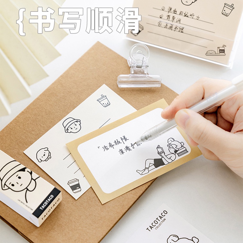 Bộ 100 Tấm / Hộp Giấy Ghi Chú Hình Nhân Vật Hoạt Hình Taco
