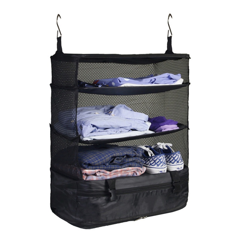 Túi Đựng Quần Áo Du Lịch 3 Lớp Có Móc Có Thể Gấp Lại Gọn Gàng
