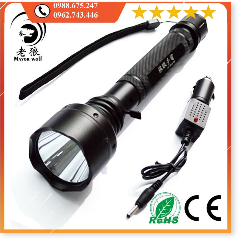 Đèn Pin Police LYS015 ✔️Chính hãng✔️ Chiếu xa 600m, Chống nước, Pin Cực Bền +Tặng sạc, hộp đựng.