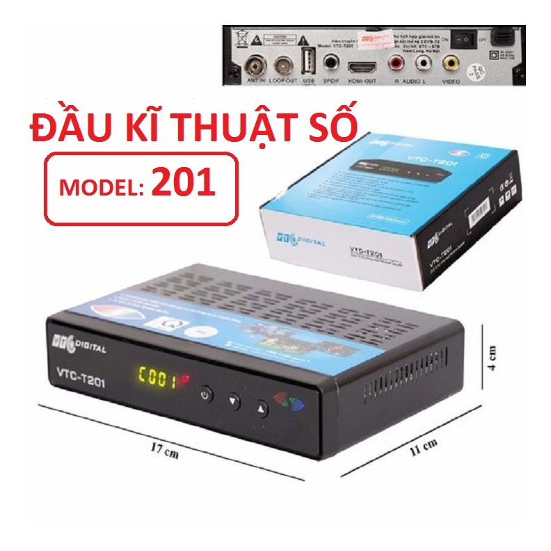 Đầu thu kỹ thuật số DVB- T2 VTC 201, xem truyền hình hơn 60 kênh, bảo hành 1 tháng