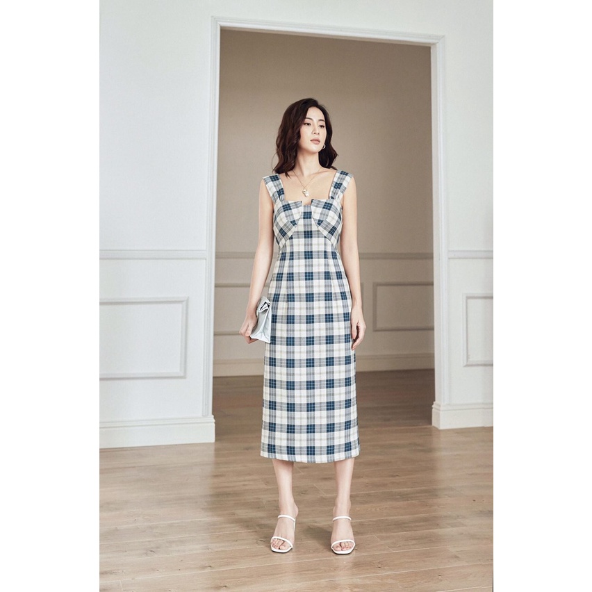 Đầm Caro X.E.C.O.P Form Chuẩn - Hàng y hình 100%