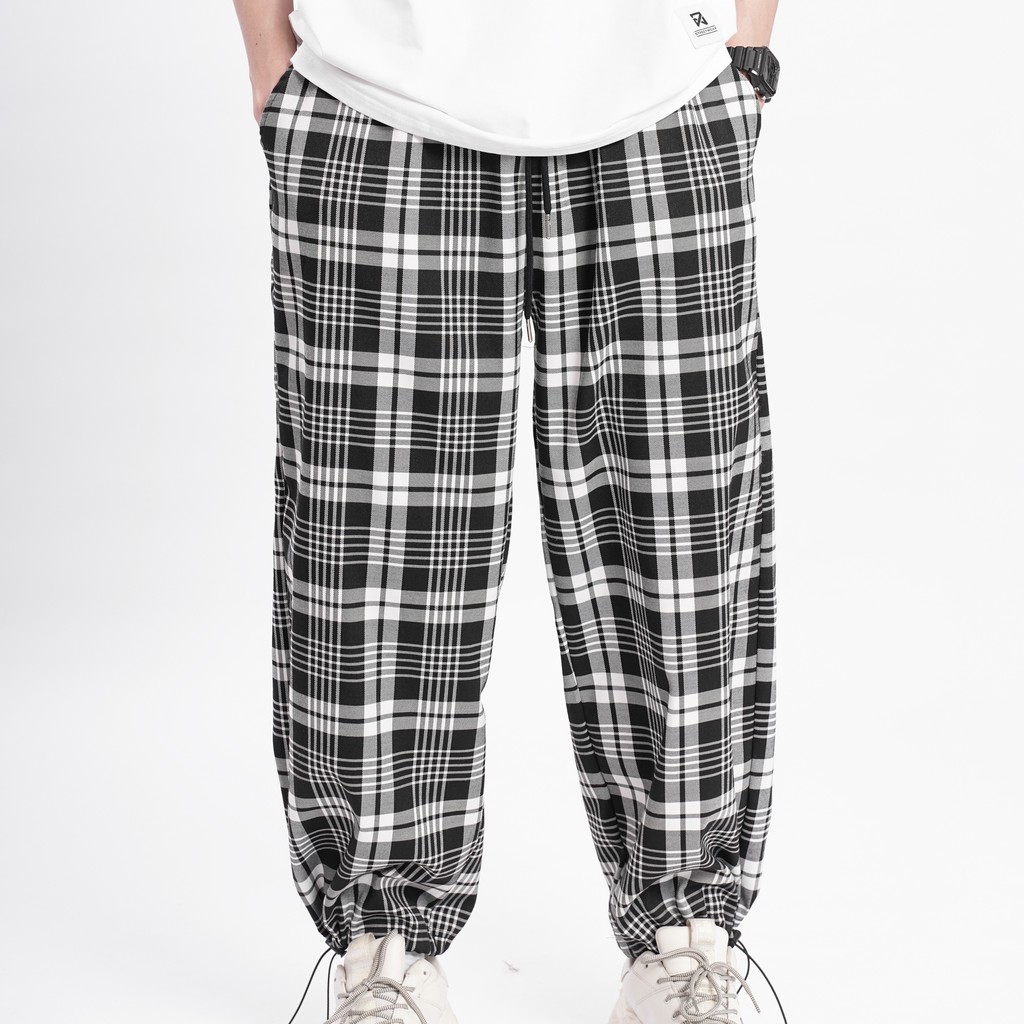 Quần jogger Kẻ Sọc CARO RÚT GẤU thể thao Unisex N7 nam nữ Basic Pants Ống Rộng Hiphop bigsize phong cách Hàn Quốc | WebRaoVat - webraovat.net.vn