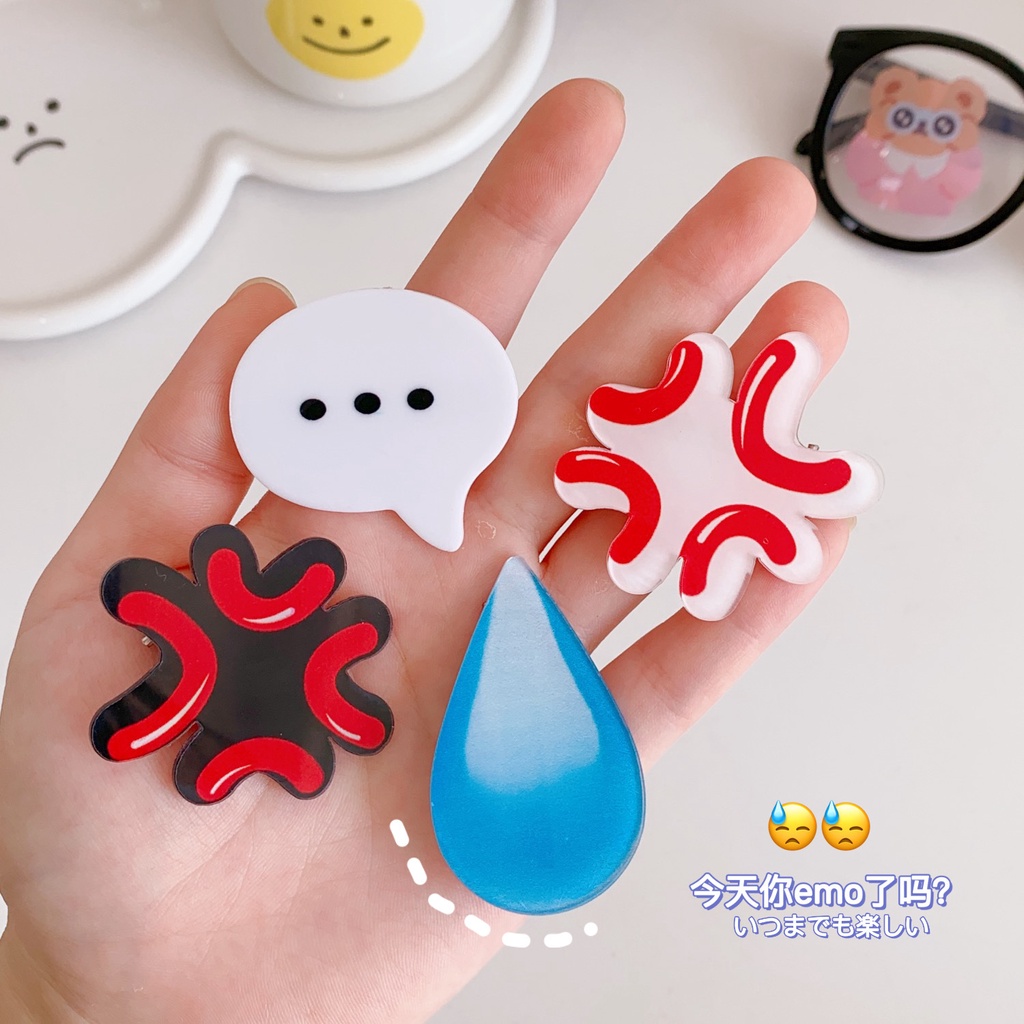 Kẹp Tóc Hình Giọt Nước Giận Dữ Phong Cách Hàn Quốc